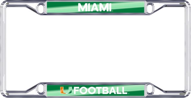 Miami Hurricanes Football Mirrored License Plate Frame