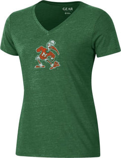 Miami Hurricanes Women's V-Neck Short Sleeve T-Shirt