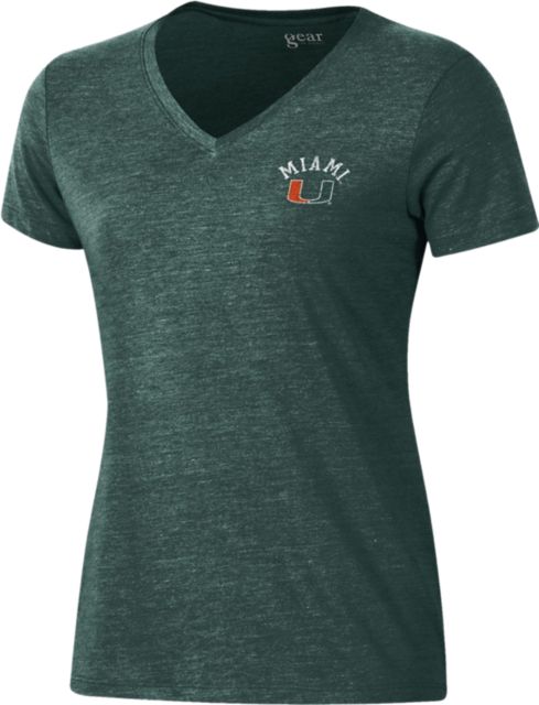 University of Miami Hurricanes Women's V-Neck Short Sleeve T-Shirt