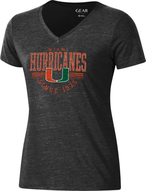 Miami Hurricanes Women's V-Neck Short Sleeve T-Shirt