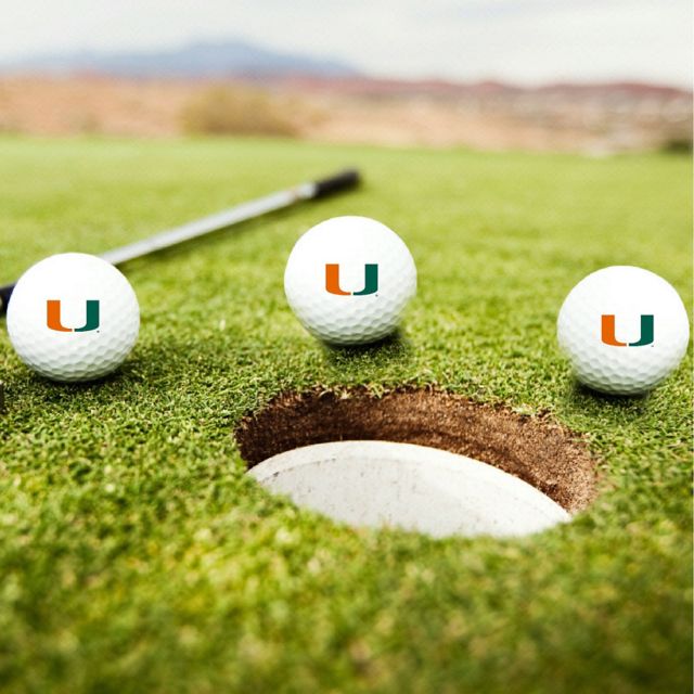 Miami Hurricanes 3 Pack Golf Balls