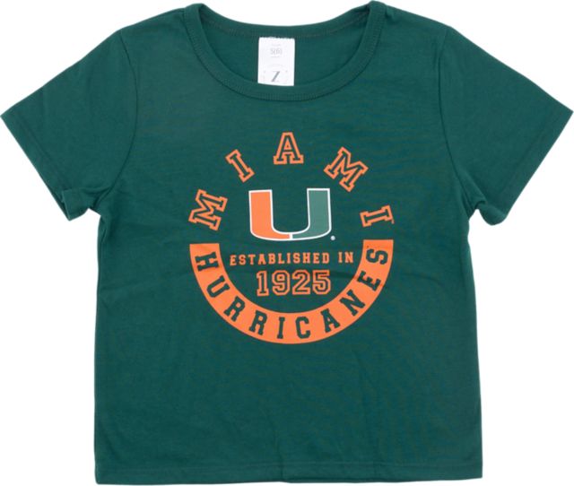 University of Miami Youth Girl's Cropped Short Sleeve T-Shirt