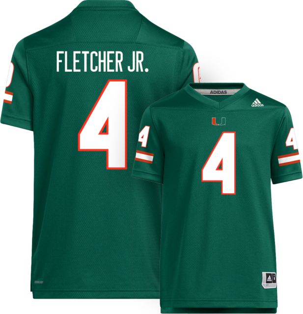 Miami Football adidas Youth Replica Jersey #4 FLETCHER JR.