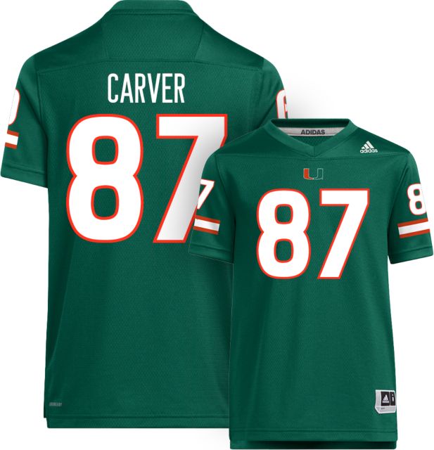 Miami Football adidas Youth Replica Jersey #87 H CARVER