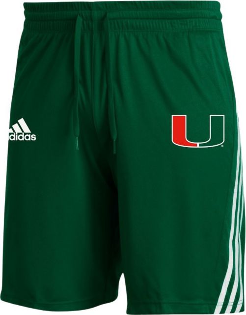 University of Miami 3 Stripe Knit Shorts