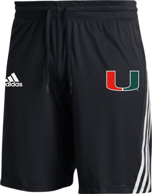 University of Miami 3 Stripe Knit Shorts