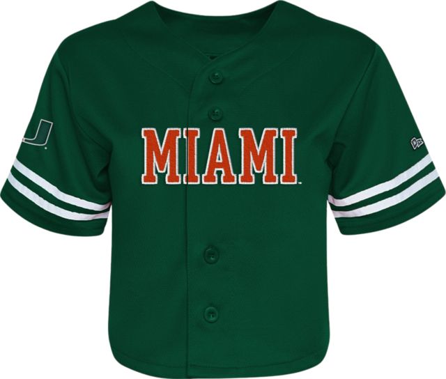 Miami Hurricanes Women's Cropped Baseball Jersey