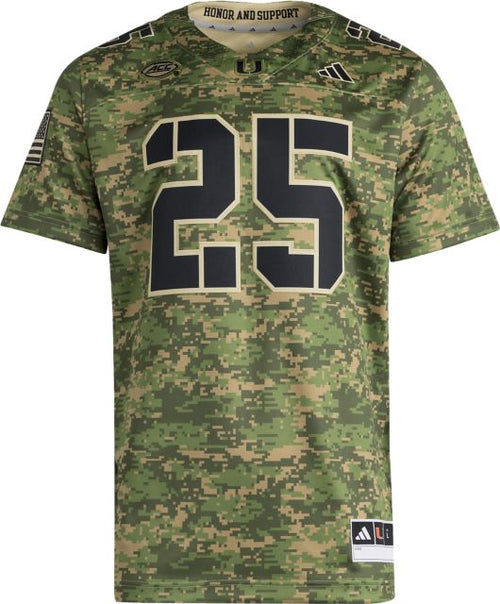 Miami Hurricanes adidas Football Strategy Premium #25 Replica Jersey