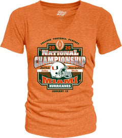 University of Miami Football 2026 National Championship Game Women's V-Neck Short Sleeve T-Shirt