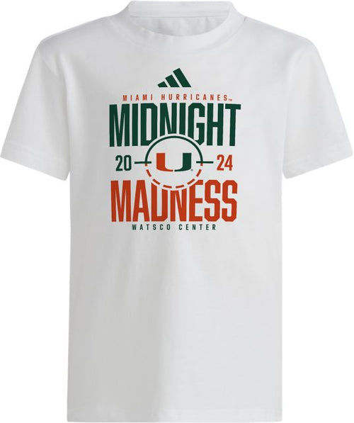 Miami Hurricanes Basketball Midnight Madness 2024 Youth Sleeve T-Shirt