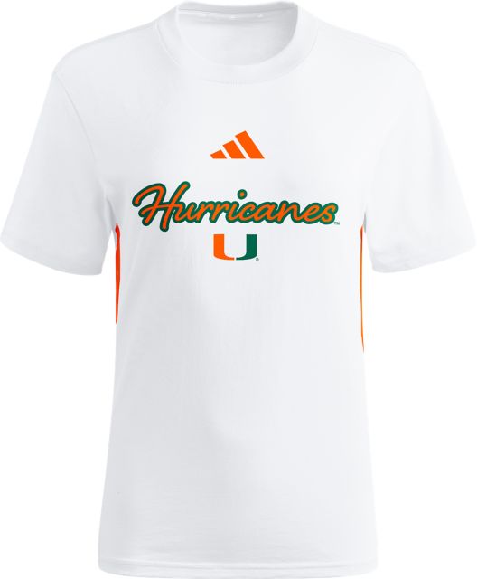 Miami Hurricanes 3 Stripe Women's Short Sleeve T-Shirt