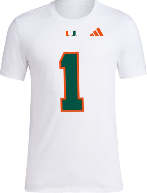 Miami Football adidas #1 CAM WARD Short Sleeve T-Shirt