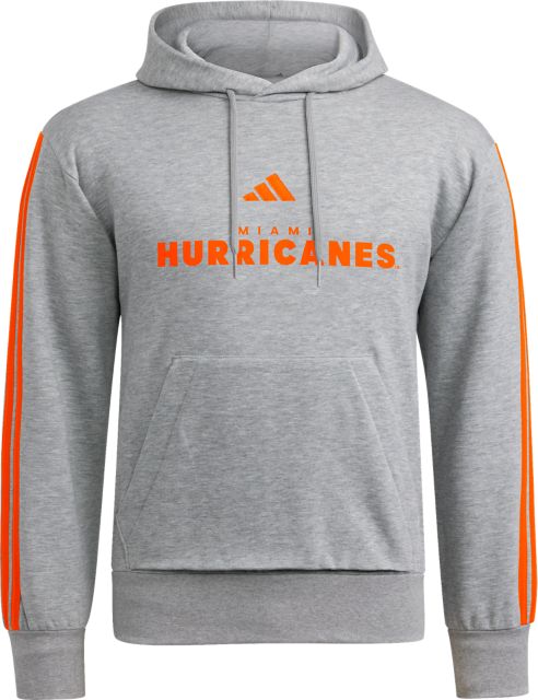 Miami Hurricanes Engineered 3 Stripe Hooded Sweatshirt