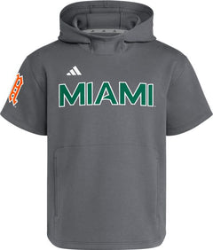 Miami Hurricanes Dugout Short Sleeve Hooded Sweatshirt