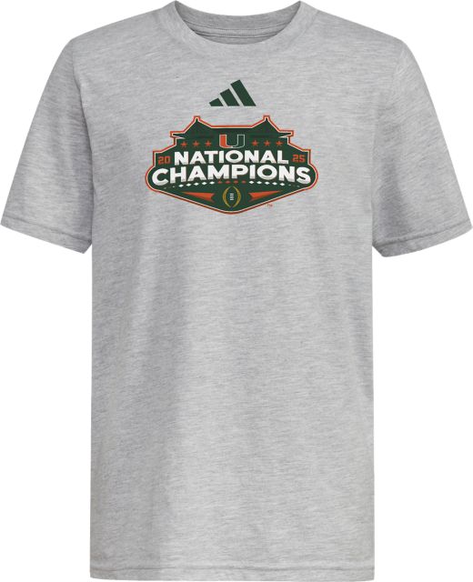 University of Miami Football 2025 National Champions Youth Short Sleeve T-Shirt