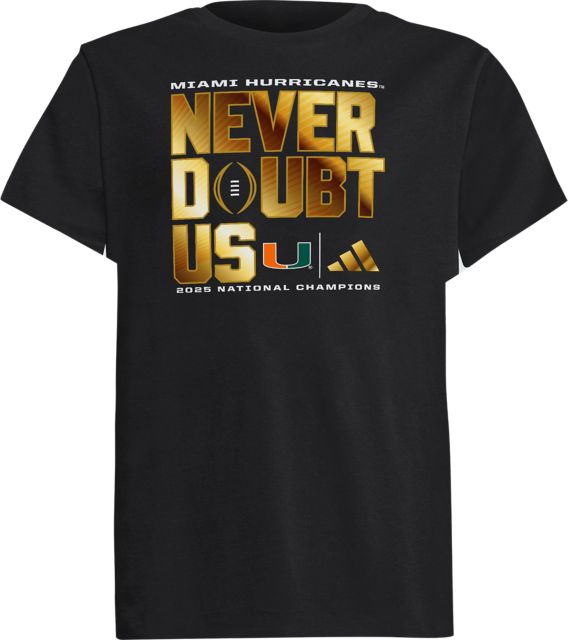 University of Miami Football 2025 National Champions Youth Short Sleeve T-Shirt