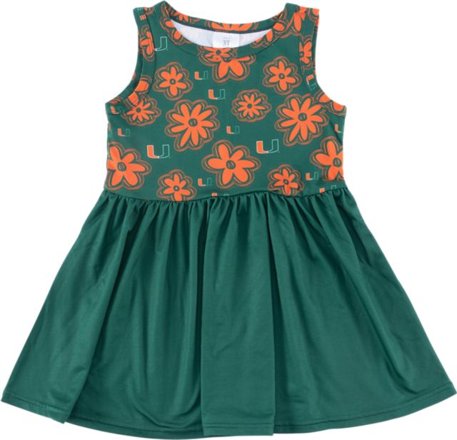 Miami Hurricanes Toddler Girl's Floral Dress