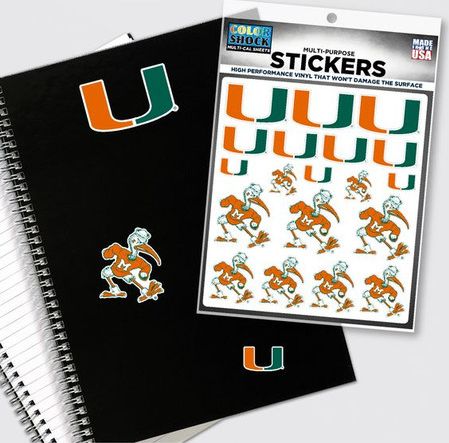 University of Miami Sticker Sheet