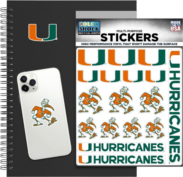 Miami Hurricanes Sticker Sheet