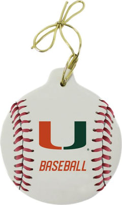 Miami Hurricanes Baseball Stone Ornament