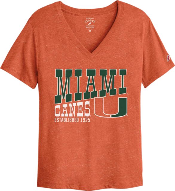 Miami Hurricanes Women's V-Neck Short Sleeve T-Shirt