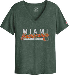 Miami Hurricanes Women's V-Neck Short Sleeve T-Shirt