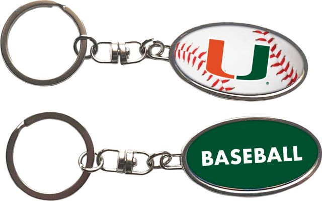 Miami Hurricanes Baseball Keychain