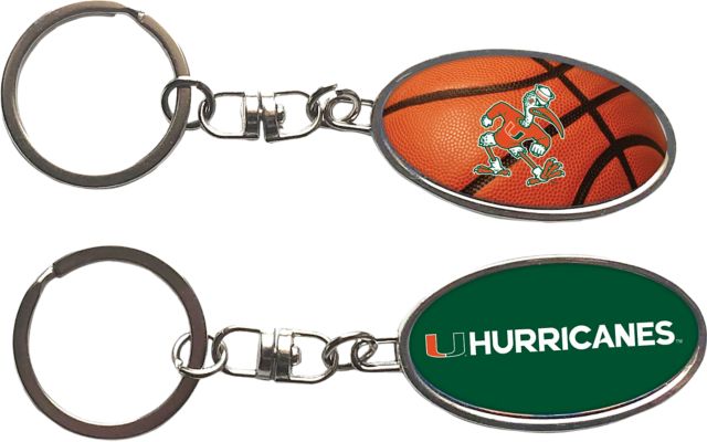 Miami Hurricanes Basketball Keychain