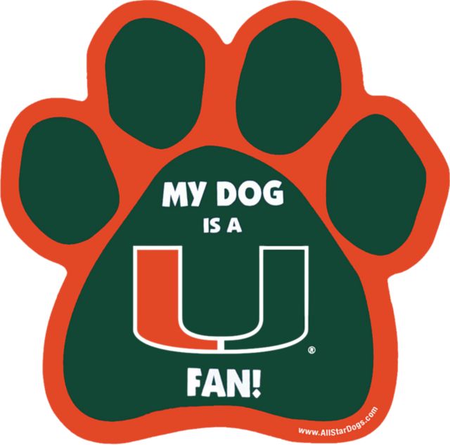 Miami Hurricanes Paw Magnet