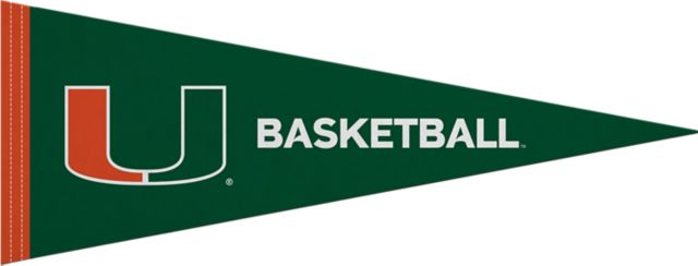 Miami Hurricanes 9x24 Basketball Pennant