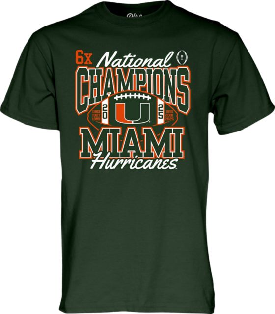University of Miami Football 2025 6X National Champions Short Sleeve T-Shirt