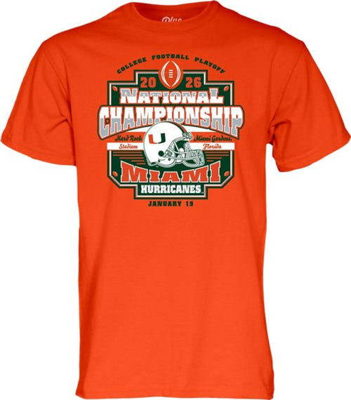 Miami Hurricanes Football 2026 National Championship Game Short Sleeve T-Shirt