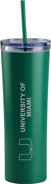 University of Miami 16 oz. Tumbler with Straw
