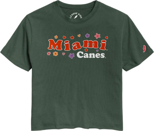 University of Miami Youth Girl's Hurricanes Cut Off Short Sleeve T-Shirt