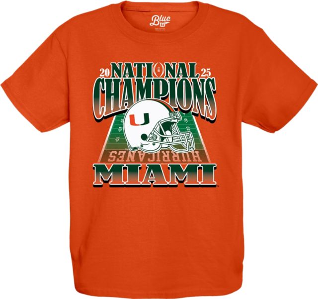 University of Miami Football 2025 National Champions Youth Short Sleeve T-Shirt