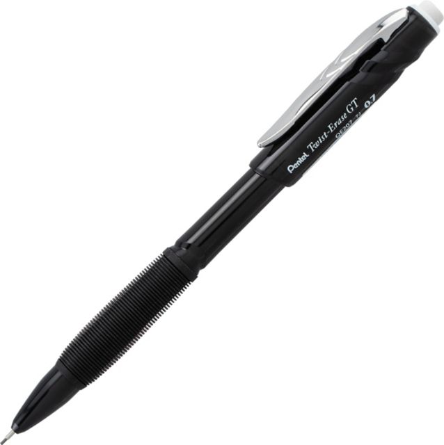 Twist-Erase GT retractable tip reduces lead breakage and protects your pocket. Latex-free grip. Twist-up eraser.