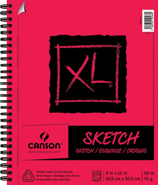 XL SKETCH SIDE-WIRE BOUND 12X9 100 SHEETS