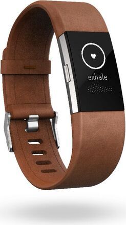 Fitbit Charge 2, Accessory Band, Leather, Cognac- Large