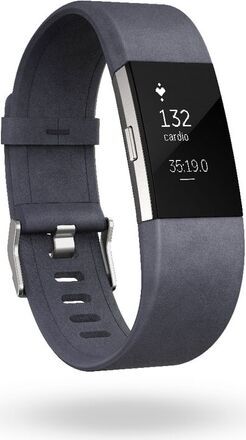 Fitbit Charge 2, Accessory Band, Leather, Navy- Small