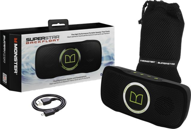 Monster SuperStar BackFloat High Definition Bluetooth Speaker Black/Green - ONLINE ONLY