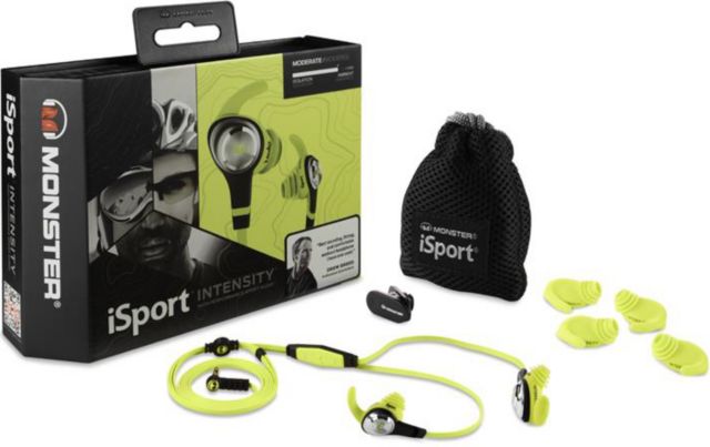 Monster iSport Intensity In-Ear Earbuds with Mic  Green - ONLINE ONLY