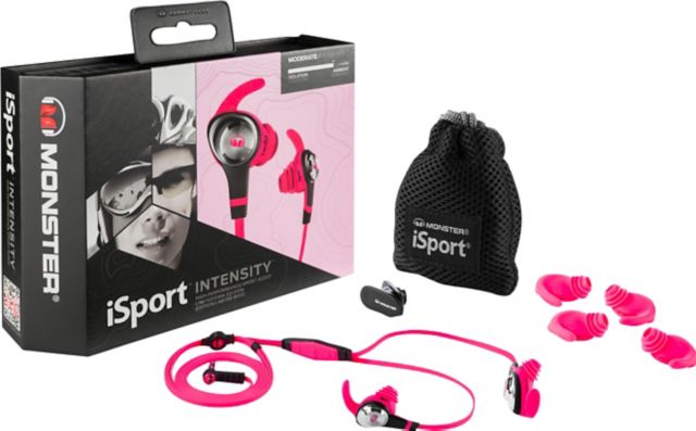 Monster iSport Intensity In-Ear Earbuds with Mic Pink - ONLINE ONLY