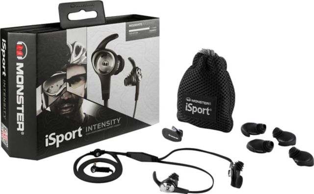 Monster iSport Intensity In-Ear Earbuds with Mic Black - ONLINE ONLY