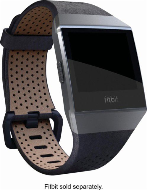 Fitbit Ionic, Accessory Band, Perforated Leather, Midnight Blue , Small