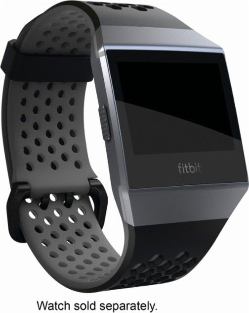 Fitbit Ionic, Accessory Sport Band, Black, Gray, Small