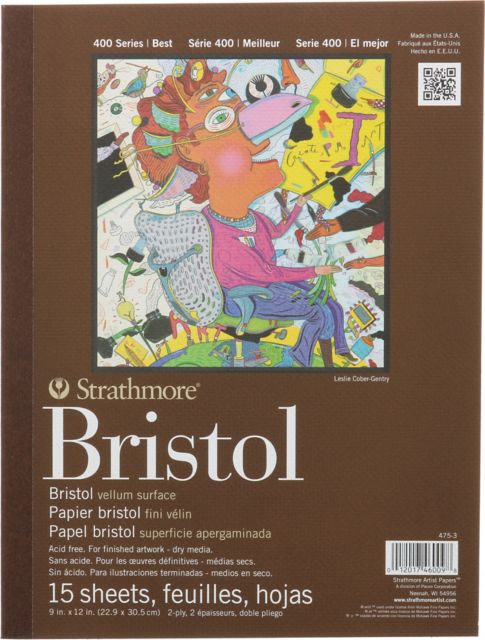 Bristol 400 Series 2Ply Vellum 9X12 Tape Bound 15/Sheets