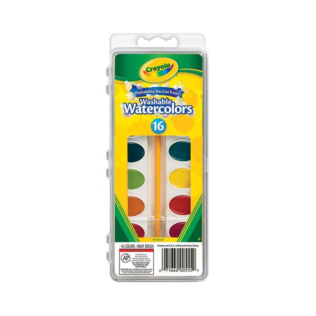 WASHABLE WATERCOLOR PAN SET 16 COLOR