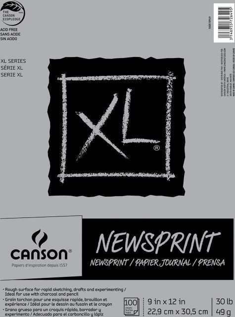 XL NEWSPRINT PAD ROUGH 9X12 100 SHEETS