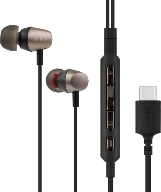 Moshi Mythro C USB-C Earbuds w/Mic - Gunmetal Gray - ONLINE ONLY