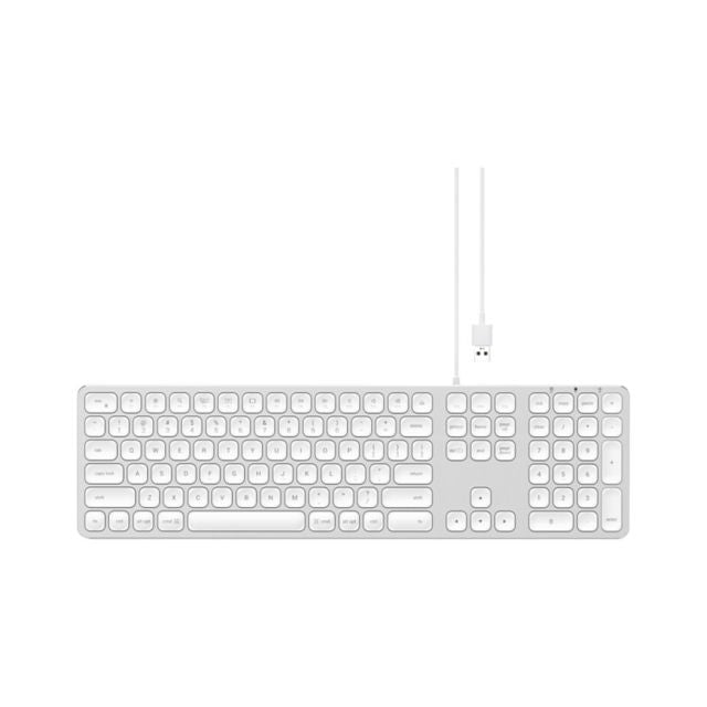Satechi Aluminum Wired USB Keyboard, Silver - ONLINE ONLY